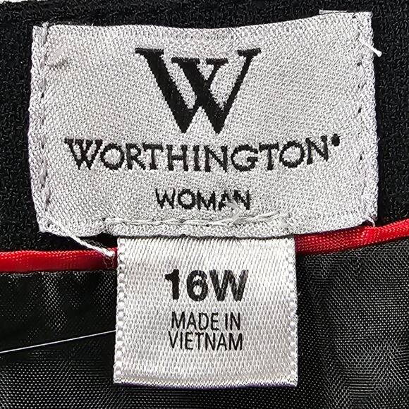 NWT Worthington Dress Womens Size 16 W Red Black Sleeveless Shift Color Block - Picture 11 of 15